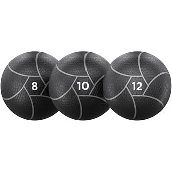 Power Systems 3 pc 10" Elite Power Medicine Ball Kit 8 lb, 10 lb & 12 lb for Strength Training