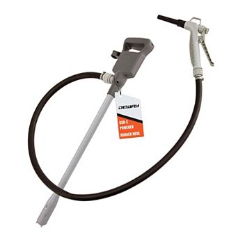 Deway Automatic Fuel Transfer Pump W/Rubber Hose & Flow Control Nozzle, USB-C or AA Battery Powered