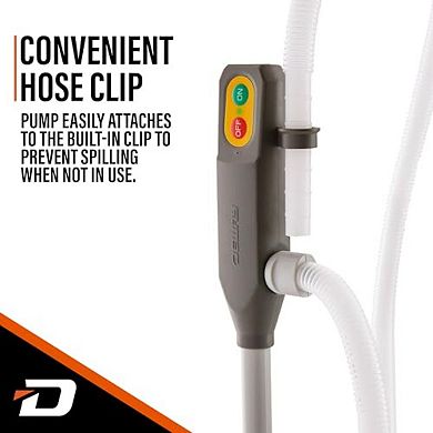 Deway Battery Fuel Transfer Pump, 3.2GPM Flow, 51” Hose, for Gasoline, Diesel, Kerosene & Water