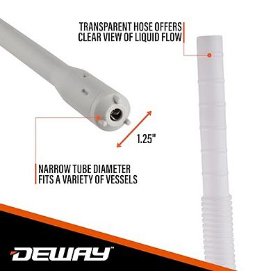 Deway Battery Fuel Transfer Pump, 3.2GPM Flow, 51” Hose, for Gasoline, Diesel, Kerosene & Water