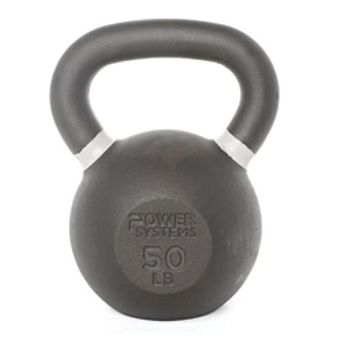Power Systems Cast Iron Kettlebell (50 lb), Strength Training Kettlebells for Home Gym Workouts
