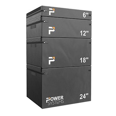 Power Systems Stackable Plyo Box 3" - Vinyl Covered Plyometric Jump Box with Hook & Loop Straps