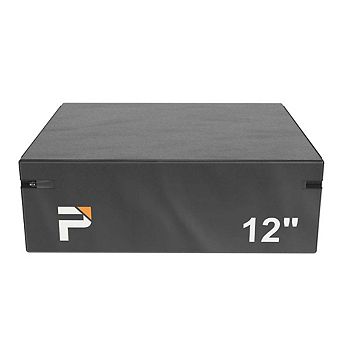 Power Systems Stackable Plyo Box 12" - Vinyl Covered Plyometric Jump Box with Hook & Loop Straps