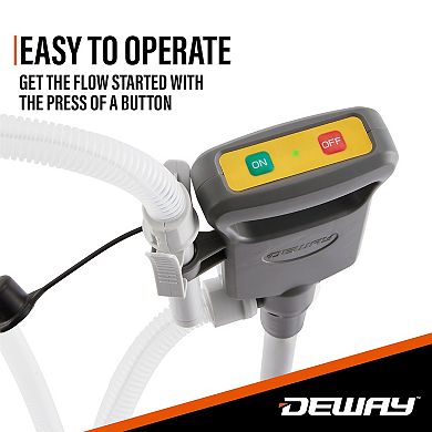 Deway Automatic Fuel Transfer Pump with Auto-Stop and Beep, 3.8 GPM & USB-C or AA Battery Powered
