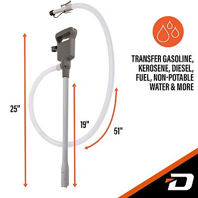 Deway Automatic Fuel Transfer Pump with Auto-Stop and Beep, 3.8 GPM & USB-C or AA Battery Powered