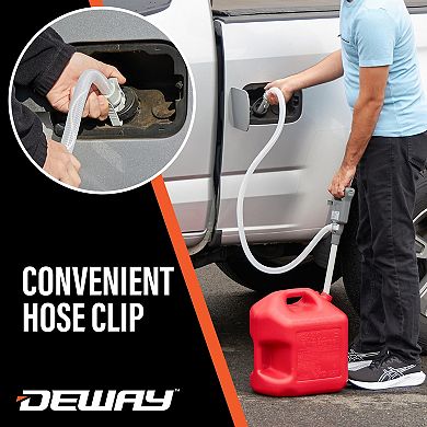 Deway Automatic Fuel Transfer Pump with Auto-Stop and Beep, 3.8 GPM & USB-C or AA Battery Powered