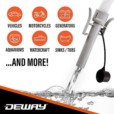Deway Automatic Fuel Transfer Pump with Auto-Stop and Beep, 3.8 GPM & USB-C or AA Battery Powered