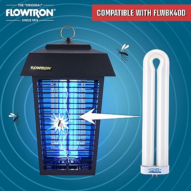 Flowtron BF-190 Replacement UV Bulb (2-Pack) Compatible with BK-40D Bug Zapper for Insect Control
