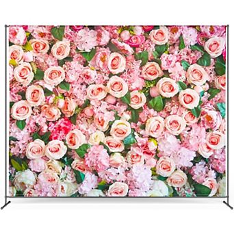 Zink Roses Photo Backdrop. Wrinkle-Free Photo Studio Backdrop for Weddings, Valentine's Day, & More