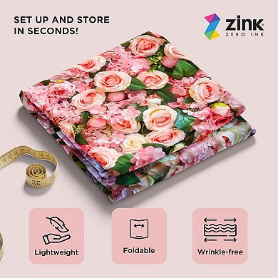 Zink Roses Photo Backdrop. Wrinkle-Free Photo Studio Backdrop for Weddings, Valentine's Day, & More