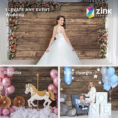 Zink Wooden Wall Backdrop - Wrinkle-Free Photo Studio Backdrop for Parties, Baby Showers, and More