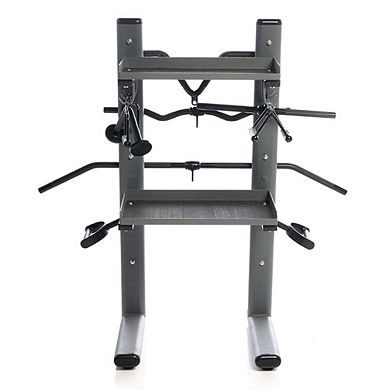 Power Systems Black Chrome Cable Attachment Rack with 9 Gym Accessories Attachments Included