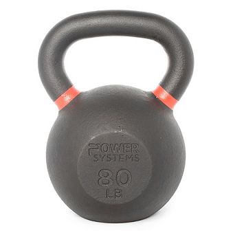 Power Systems Cast Iron Kettlebell (80 lb), Strength Training Kettlebells for Home Gym Workouts