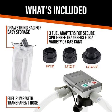 Deway Ultra Fast Can Fuel Transfer Pump, USB or Battery Powered with Auto-Stop, 51" Hose & Adapters
