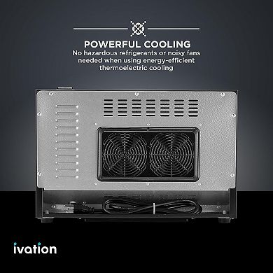 Ivation 8-Bottle Thermoelectric Wine Cooler, Quiet Freestanding Fridge - Stainless Steel
