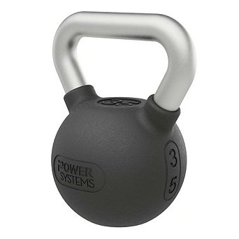 Power Systems Elite Rubber Kettlebell (35 lb), Premium Rubber Coated Kettlebell for Strength