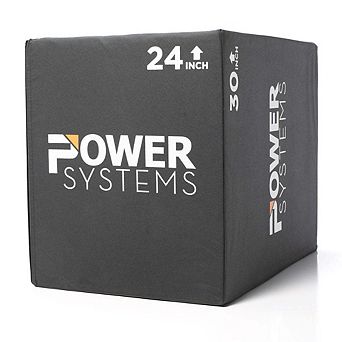 Power Systems 3-in-1 Foam Plyo Box 20" x 24" - Non-Slip Plyometric Jump Box for Home Gym
