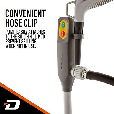 Deway Battery Stick Fuel Pump with Trigger Nozzle, 3.2GPM Flow & 51” Hose for Gas, Diesel, Water