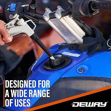 Deway Battery Stick Fuel Pump with Trigger Nozzle, 3.2GPM Flow & 51” Hose for Gas, Diesel, Water