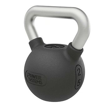 Power Systems Elite Rubber Kettlebell (25 lb), Premium Rubber Coated Kettlebell for Strength