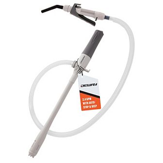 Deway Automatic Small 15" Fuel Transfer Pump W/Nozzle for Control & Stop, D Battery Powered, 2.4 GPM