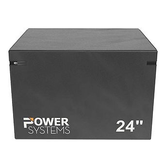 Power Systems Stackable Plyo Box 24" - Vinyl Covered Plyometric Jump Box with Hook & Loop Straps