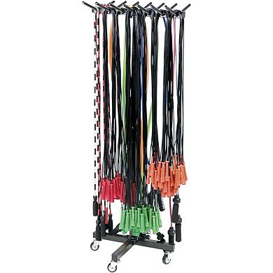 Power Systems Premium Rolling Standing Rack 23" x 73" - Holds 100 Resistance Tubes or 400 Jump Ropes