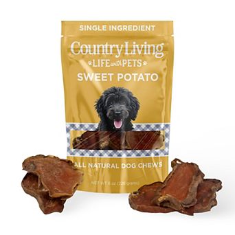 Country Living Sweet Potato Chips Dog Treats 8oz Bag 100% Natural