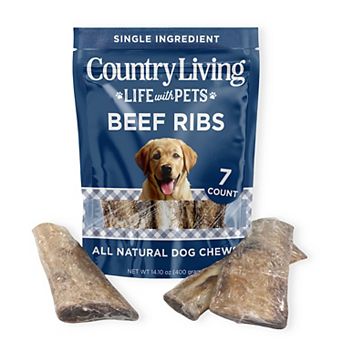 Country Living 4”-7” Rib Bones Dog Treats 7 Count Bag All-Natural
