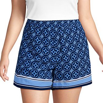Plus Size Lands' End Rayon High Rise 5-Inch Pull-On Shorts