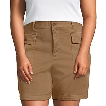 Plus Size Lands' End Cool Fade High Rise 7-Inch Cargo Shorts