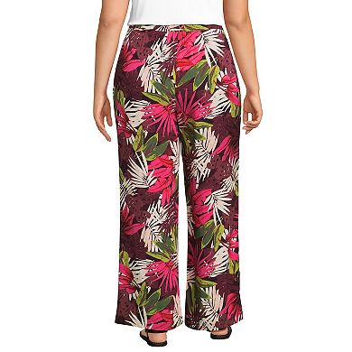 Plus Size Lands' End Rayon High Rise Wide Leg Pants