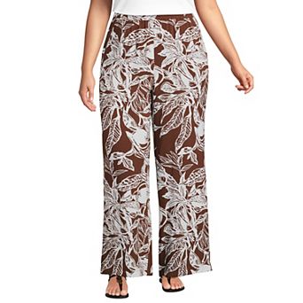 Plus Size Lands' End Rayon High Rise Wide Leg Pants
