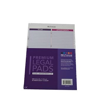 RE-FOCUS THE CREATIVE OFFICE Legal Pads, Ruled, 8.5" x 11.75"