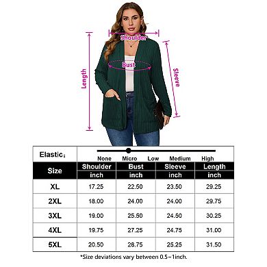 Women's Plus Size Front Open Lightweight Long Sleeve Sweater Top Autumn Coat