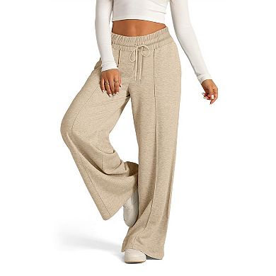 Womens Wide Leg Sweatpants High Waisted Baggy Pants Drawstring Athletic Joggers