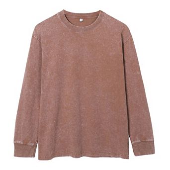 Men’s Long Sleeve Acid Wash T Shirt