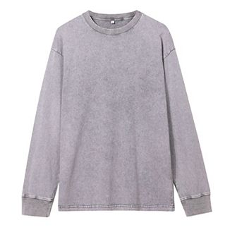 Men’s Long Sleeve Acid Wash T Shirt