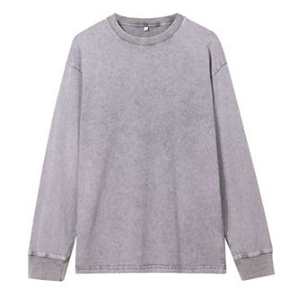 Men’s Long Sleeve Acid Wash T Shirt