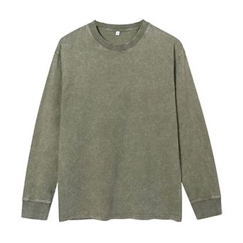 Men’s Long Sleeve Acid Wash T Shirt