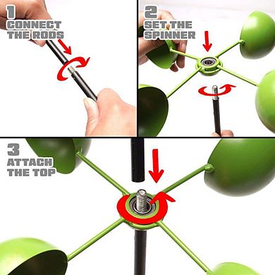 G128 48IN Gnome Bee Metal Yard Wind Spinner Stake