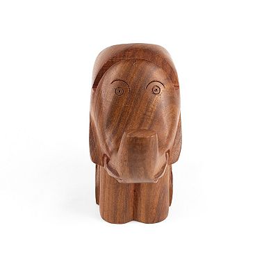 Elephant Eyeglass Holder Stand - Hand Carved Wood