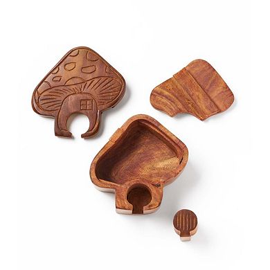 Mushroom Puzzle Box - Handcrafted Sheesham Wood