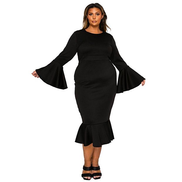 fit and flare mermaid dress Fit Flare Black Prom Dresses with Plunging Neckline – loveangeldress