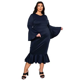 Plus Size Sabrina Mermaid Hem Dress