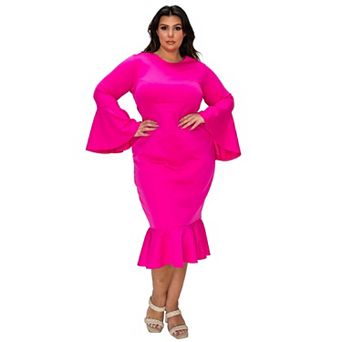 Plus Size Sabrina Mermaid Hem Dress