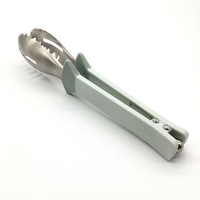 9-inch Spill-Proof Tongs with Gravity Ball Lock for Cleaner Dining