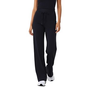 Women's High Waist Wide Leg Pants with Drawstring Tie and Soft Stretch Fabric