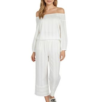 Women's 2 pc Set Long Sleeve Gathered Neckline Top and Relaxed Fit Pants Pajama Set