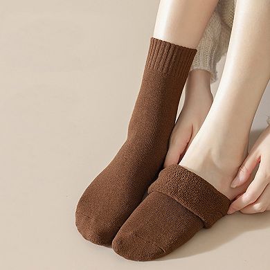 Women's 3-Pack Thermal Wool Blend Socks with Plush Lining for Winter Warmth
